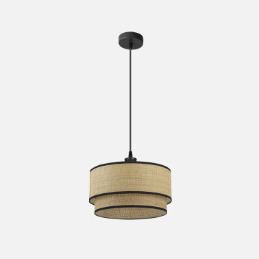 FABRILAMP ROQUE Colgante natural/negro Ø400