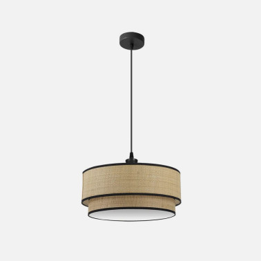 FABRILAMP ROQUE Colgante natural/negro Ø500