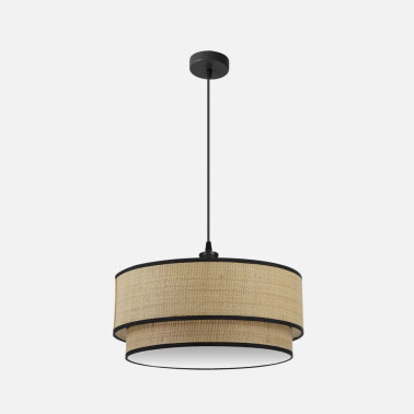 FABRILAMP ROQUE Colgante natural/negro Ø600