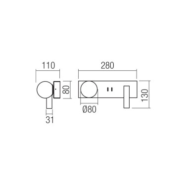 REDO NORMA LED 280 Aplique Varios Acabados
