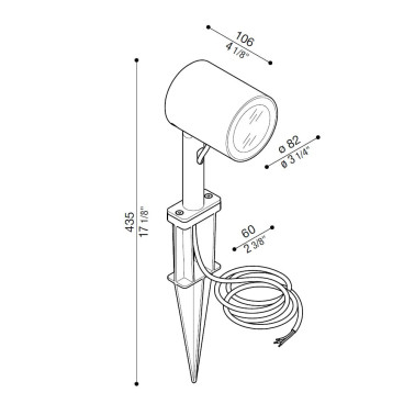 LOMBARDO Ago Plus Garden Proyector Estaca Negro