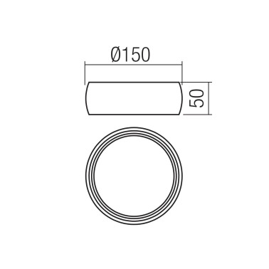REDO POLL LED 150 Plafón Varios Acabados