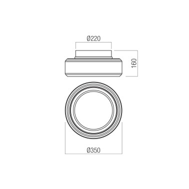 REDO SOLERA LED 350 Plafón Smokey