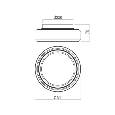 REDO SOLERA LED 450 Plafón Smokey