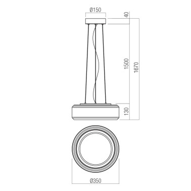 REDO SOLERA LED 350 Colgante Smokey