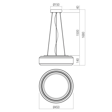 REDO SOLERA LED 450 Colgante Smokey