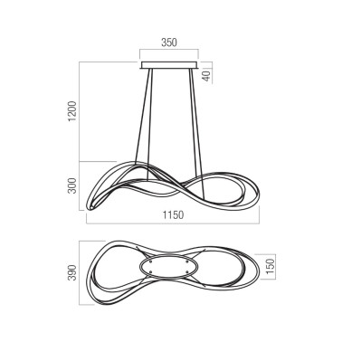 REDO TEMPEST LED 1150 Colgante Varios Acabados