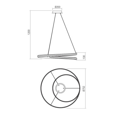 REDO TORSION LED Ø752 Colgante Varios Acabados CCT