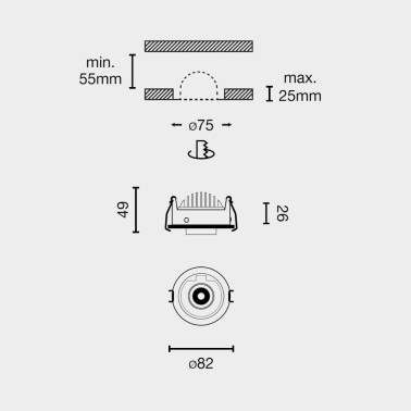 FARO ALIA Foco Empotrable Blanco 8W ON/OFF