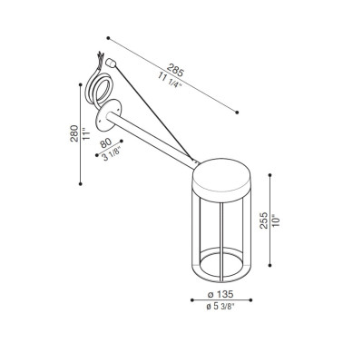 LOMBARDO LULA BRACKET 150 Aplique Gris Oscuro