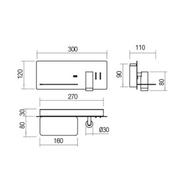 REDO BROOK LED 300 Aplique Izquierdo Varios Acabados 3000K