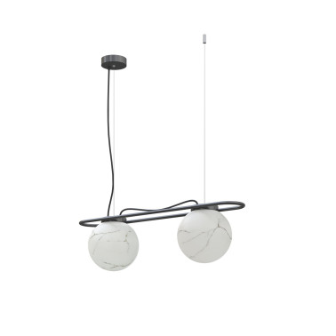 EXO LIGHTING OXY Colgante 2L Negro-Opal Alabastro