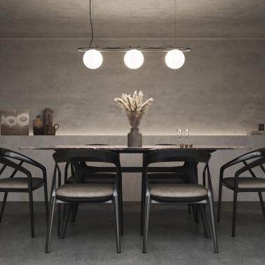 EXO LIGHTING OXY Colgante 3L Negro-Opal