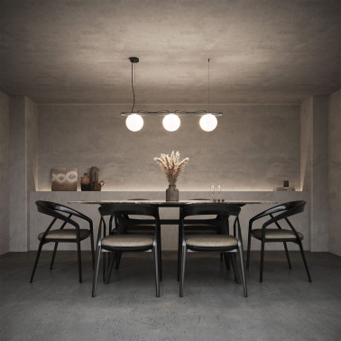 EXO LIGHTING OXY Colgante 3L Negro-Opal