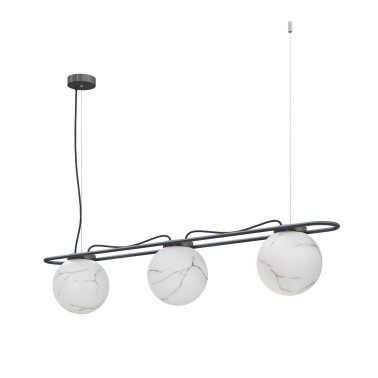 EXO LIGHTING OXY Colgante 3L Negro-Opal Alabastro