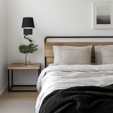 SULION NABIA Aplique Lector Negro 3000K