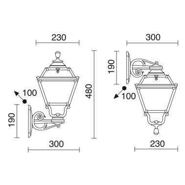 DOPO INDURA MINI 4 Aplique Clásico Negro IP55