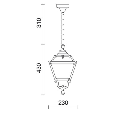 DOPO INDURA MINI 4 Colgante Clásico Negro IP55