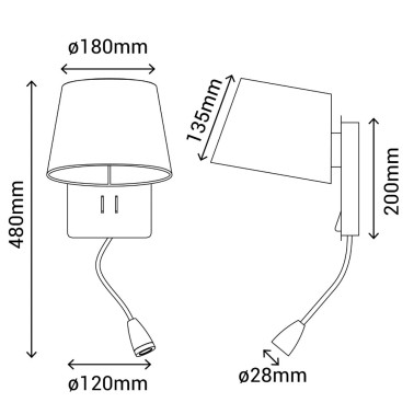 SULION NABIA Aplique Lector Latón 3000K