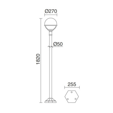 DOPO CLIC-CLAC GLOBO Farola Clásica Negro