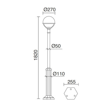 DOPO CLIC-CLAC GLOBO Farola con Base Clásica Negro