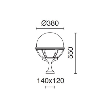 DOPO ROUND Sobremuro Antracita IP44 Ø380x550