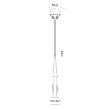DOPO ROUND Farola Antracita IP44 3,2 M