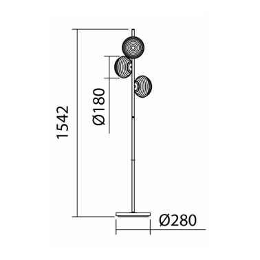 MDC CIAO Lámpara de Pie 3L Latón Mate