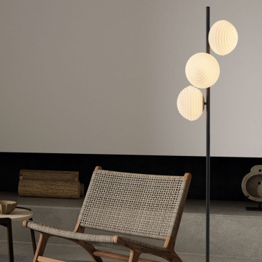 MDC CIAO Lámpara de Pie 3L Negro Mate