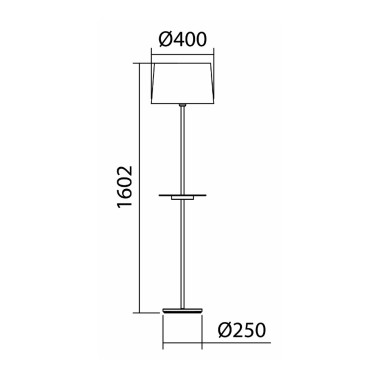 MDC ROMESA Lámpara de Pie Negro-Blanco con USB