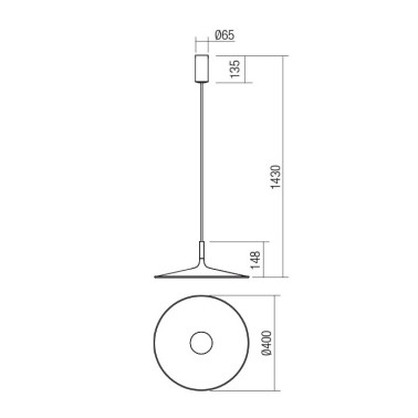 REDO KAI LED Ø400 Colgante Varios Acabados 3000K