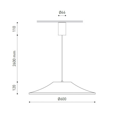ARKOSLIGHT WARP BASE 600 Colgante Negro