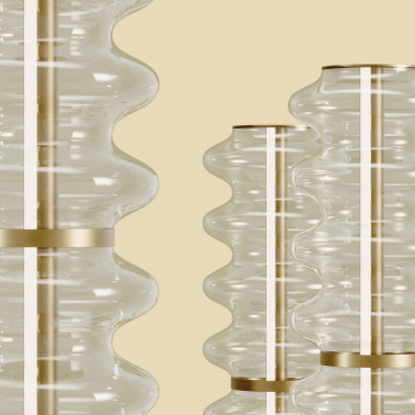 AROMAS VITREE Lámpara de Pie de Vidrio Transparente