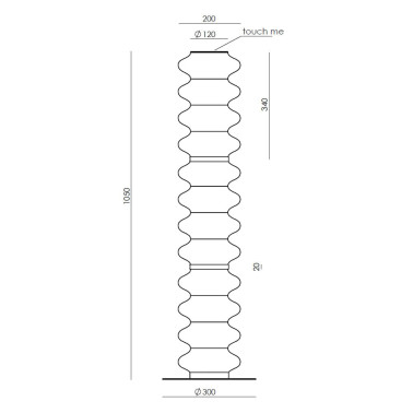 AROMAS VITREE Lámpara de Pie de Vidrio Transparente