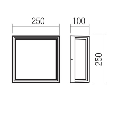 REDO QUADRIS 250 Aplique Gris Oscuro 2700K-3000K