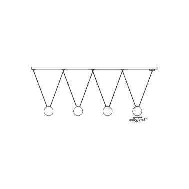 FARO MINE GLASS SPACE 4L Colgante Blanco