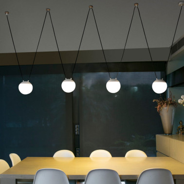 FARO MINE GLASS SPACE 4L Colgante Blanco