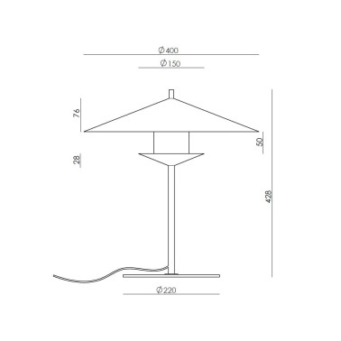 AROMAS GEHIT Lámpara Sobremesa de Metal-Madera