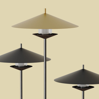 AROMAS GEHIT Lámpara de Pie de Metal-Madera