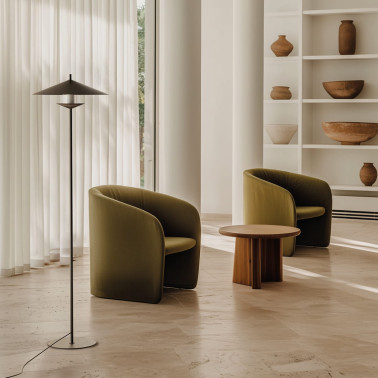 AROMAS GEHIT Lámpara de Pie de Metal-Madera