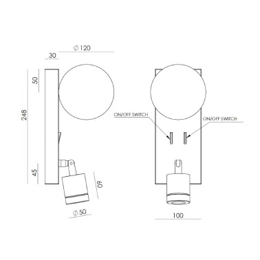 AROMAS TEA DOBLE Aplique Lector Metal-Mármol