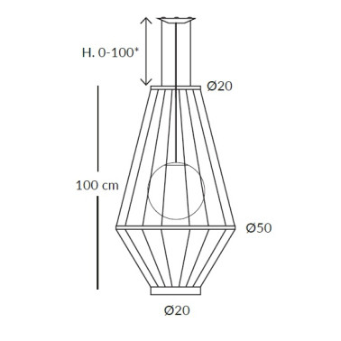OLE LIGHTING MORGANA Colgante Ø50 100 CM