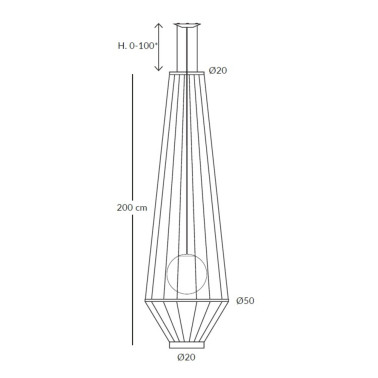 OLE LIGHTING MORGANA Colgante Enchufe Ø50 200 CM