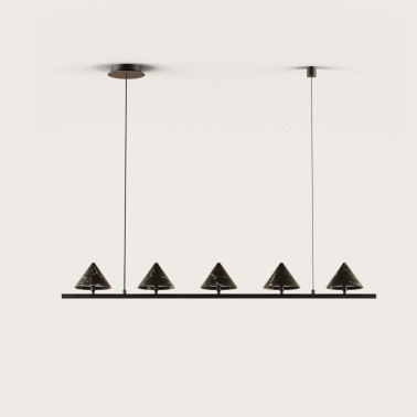 AROMAS ANZA Colgante Lineal 5L Acero-Mármol