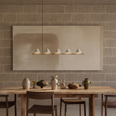 AROMAS ANZA Colgante Lineal 5L Acero-Mármol