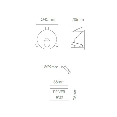 BENEITO FAURE POLO Señalizador Empotrado Blanco