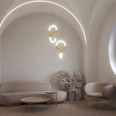 MAYTONI NODE Colgante Entrelazado Dorado 18W