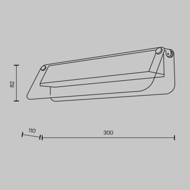 MAYTONI FLAT 300 Aplique de Vidrio Gris Fumé 6W