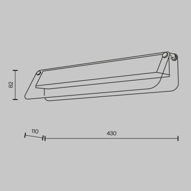 MAYTONI FLAT 430 Aplique de Vidrio Gris Fumé 10W