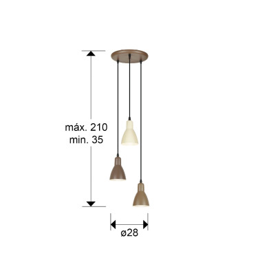 I3 AFRA Colgante Marrón 3L